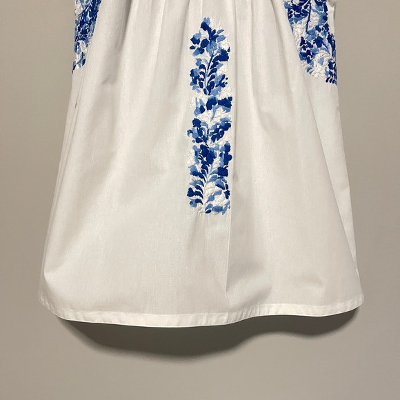 Mi Golondrina Cielo Mexicana Embroidered Huipil Floral Top Boho Size Small - Picture 8 of 9